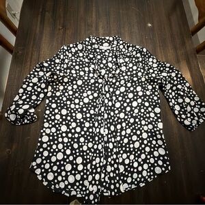 Elliott Lauren Black and White Polka Dot Blouse